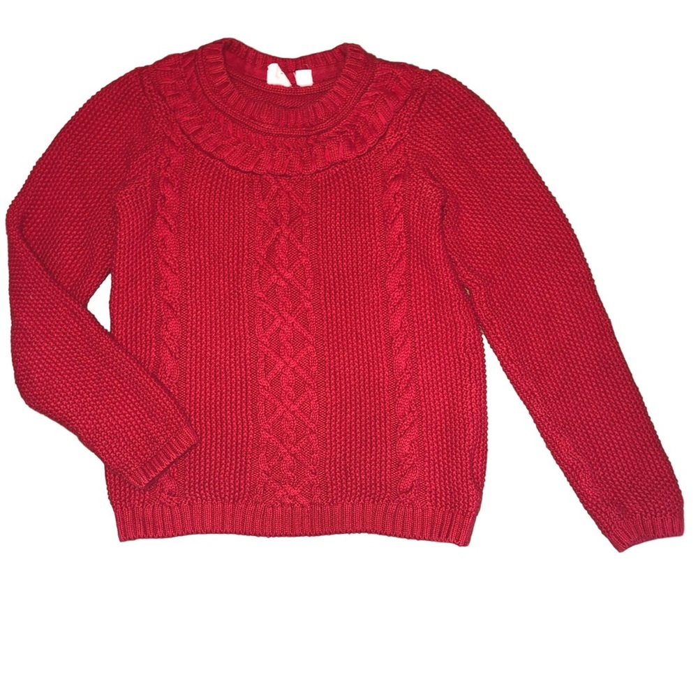 GAP Cable Knit Girls Red Pullover Sweater Size 10